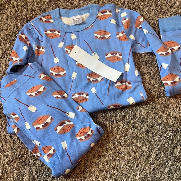 Hanna Andersson Other - NWT Hanna Andersson kids long john pajama set blue s'mores print size 12